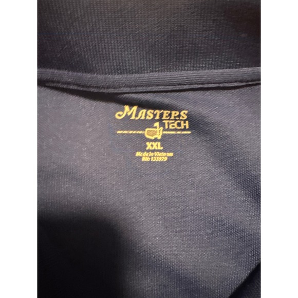 Masters Tech Mens Polo Shirt XXL Navy Blue Golf Masters Logo Short Sleeve - Picture 3 of 4